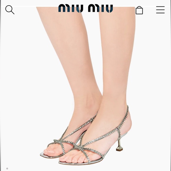 Miu Miu Shoes - Miu Miu Metallic technical fabric sandals